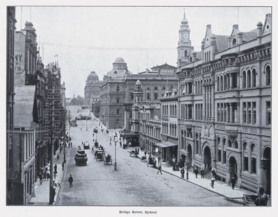 Bridge Street, Sydney (zdjęcie czarno-białe) autorstwa Photographer Australian