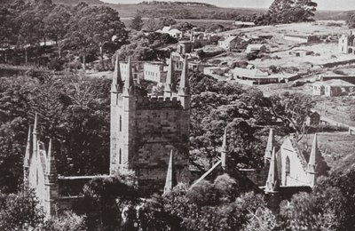 Historyczny Port Arthur, Tasmania (zdjęcie czarno-białe) autorstwa Photographer Australian