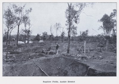 Szafirowe Pola, Dystrykt Anakie (zdjęcie czarno-białe) autorstwa Photographer Australian