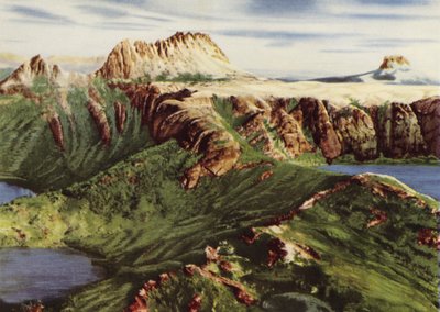 Tasmania: Cradle Mount i Barn Bluff (kolorowe zdjęcie) autorstwa Photographer Australian