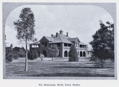 The Homestead, North Yanco Station (zdjęcie czarno-białe) autorstwa Photographer Australian