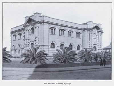 Biblioteka Mitchella, Sydney (zdjęcie czarno-białe) autorstwa Photographer Australian