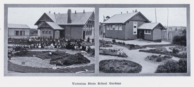 Victorian State School Gardens (zdjęcie czarno-białe) autorstwa Photographer Australian