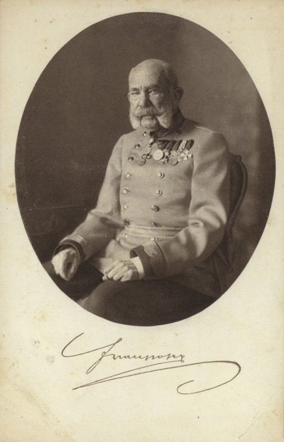 Cesarz Austrii Franciszek Józef I (zdjęcie czarno-białe) autorstwa Photographer Austrian