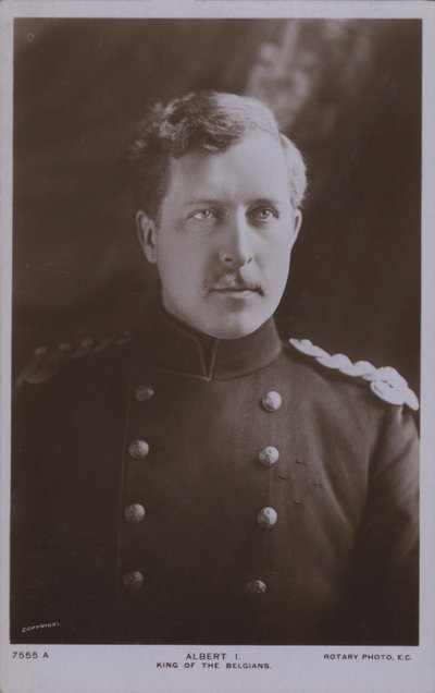 Albert I, król Belgii (zdjęcie czarno-białe) autorstwa Photographer Belgian