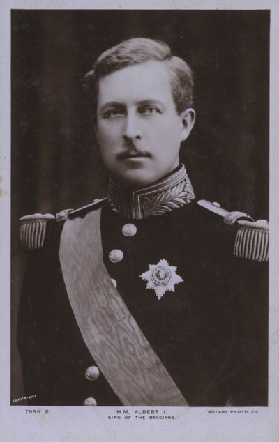 Albert I, król Belgii (zdjęcie czarno-białe) autorstwa Photographer Belgian