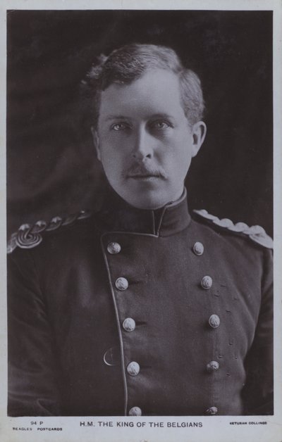 Albert I, król Belgii (zdjęcie czarno-białe) autorstwa Photographer Belgian