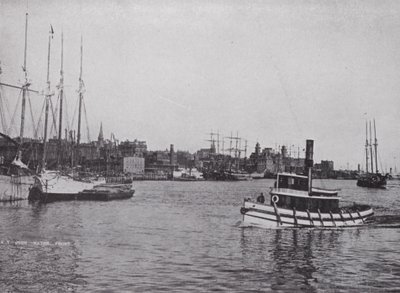 Harbour Front, St John, New Brunswick (zdjęcie czarno-białe) autorstwa Photographer Canadian