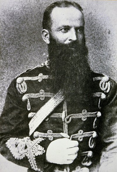 Severe Gagnon z północno-zachodniej policji konnej (zdjęcie czarno-białe) autorstwa Photographer Canadian