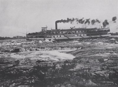 Strzelanie do Lachine Rapids, rzeka St Lawrence (zdjęcie czarno-białe) autorstwa Photographer Canadian