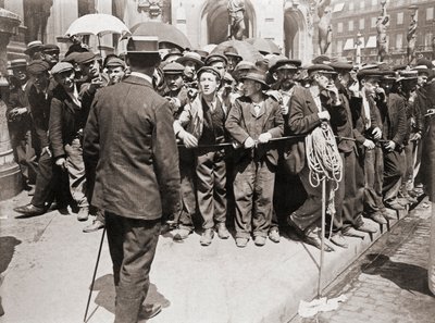 Demonstracja robotnicza, Paryż, ok. 1900 r. (zdjęcie czarno-białe) autorstwa Photographer French