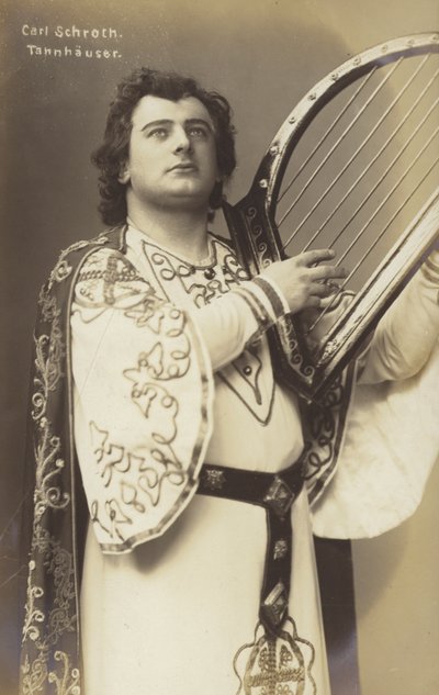 Carl Schroth, niemiecki śpiewak operowy jako Tannhauser (zdjęcie czarno-białe) autorstwa Photographer German
