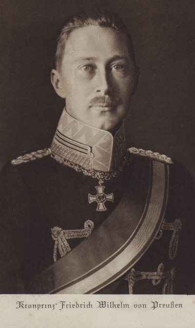 Książę koronny Wilhelm, najstarszy syn cesarza Wilhelma II Niemiec (zdjęcie czarno-białe) autorstwa Photographer German