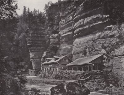 Edmundsklamm, Blockhaus (zdjęcie czarno-białe) autorstwa Photographer German