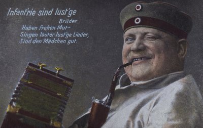 Niemiecki żołnierz palący fajkę (kolorowe zdjęcie) autorstwa Photographer German