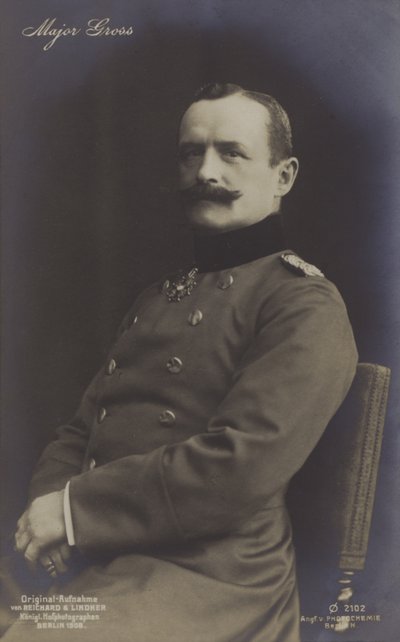 Hans Georg Friedrich Gross, niemiecki baloniarz i konstruktor sterowców (zdjęcie czarno-białe) autorstwa Photographer German