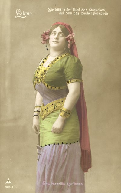 Hedwig Franzillo Kauffman jako Lakme (kolorowe zdjęcie) autorstwa Photographer German