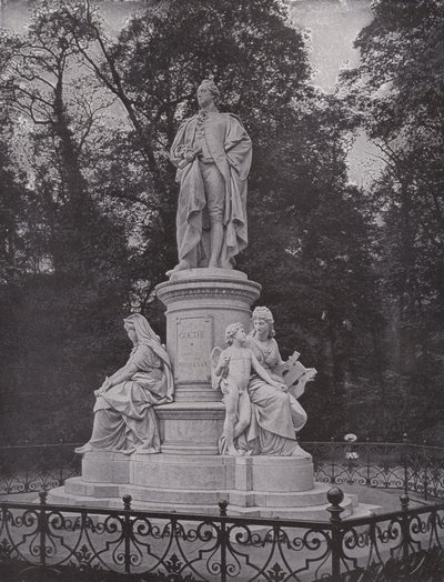 W Tiergarten pomnik Goethego (zdjęcie czarno-białe) autorstwa Photographer German