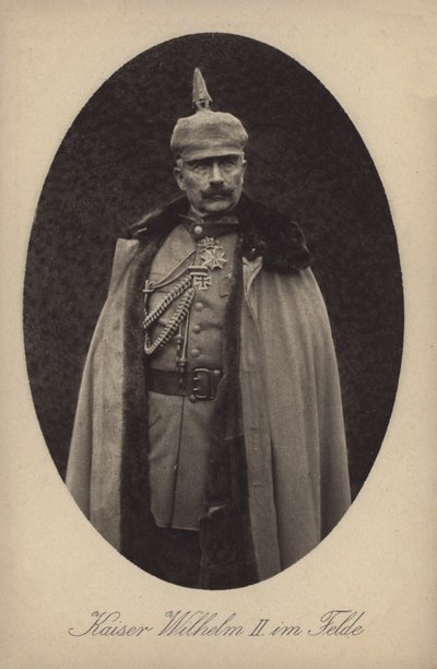 Kaiser Wilhelm II Niemiec w mundurze wojskowym (zdjęcie czarno-białe) autorstwa Photographer German
