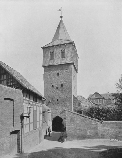 Kehrwiederturm (zdjęcie czarno-białe) autorstwa Photographer German