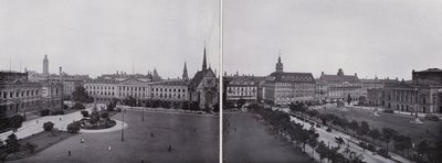 Lipsk: Panorama z Augustusplatz (zdjęcie czarno-białe) autorstwa Photographer German