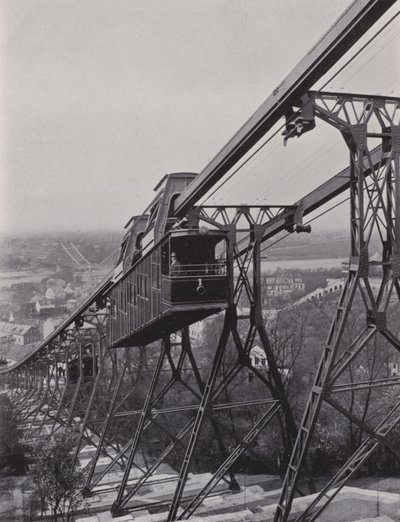 Loschwitz, kolej podwieszana (zdjęcie czarno-białe) autorstwa Photographer German