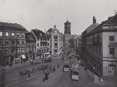 Molkenmarkt, Spandauer Strasse i ratusz (zdjęcie czarno-białe) autorstwa Photographer German