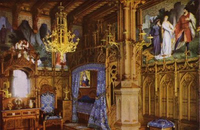 Zamek Neuschwanstein: sypialnia (zdjęcie) autorstwa Photographer German