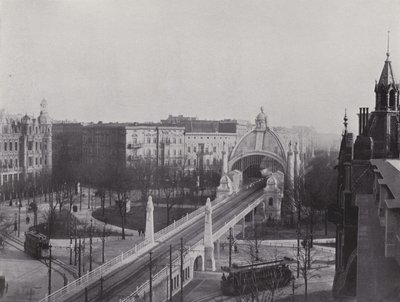 Nollendorfplatz, stacja Der Hochbahn (zdjęcie czarno-białe) autorstwa Photographer German
