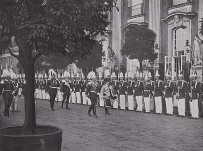 Poczdam, Przyjęcie księcia przez cesarza w Nowym Pałacu (zdjęcie czarno-białe) autorstwa Photographer German