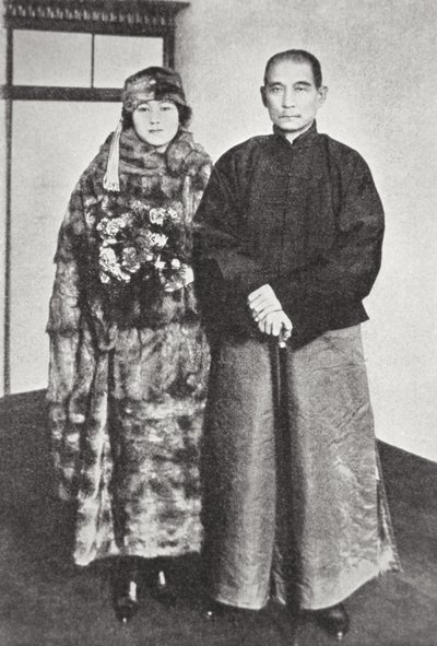 Sun Yat-Sen z żoną (zdjęcie czarno-białe) autorstwa Photographer German
