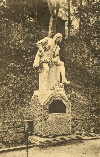 Pomnik Williama Szekspira, Weimar (zdjęcie czarno-białe) autorstwa Photographer German