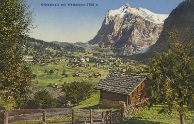 Grindelwald i Wetterhorn, Szwajcaria (zdjęcie kolorowe) autorstwa Photographer Swiss