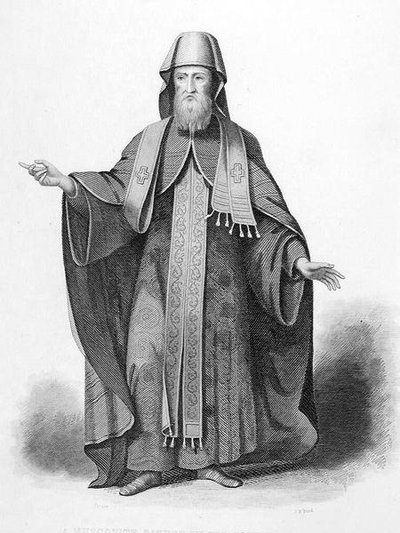 Biskup moskiewski w habitacie papieskim, ryty przez J.B. Birda, z „World Religion”, wyd. A. Fullarton & Co. (rycina) autorstwa Picart (after)