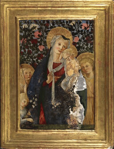 Dziewica z Dzieciątkiem z Dzieciątkiem Św. Jan, Św Elżbieta i Dzieciątko z wazą z liliami, 1450-59 autorstwa Pier Francesco Fiorentino