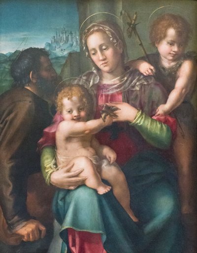Święta rodzina z młodym św. Janem Chrzcicielem autorstwa Pier Francesco Foschi