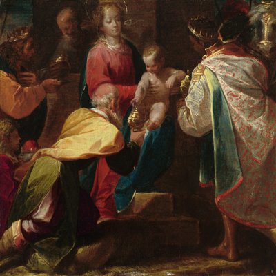Adoracja Trzech Króli, c. 1600. autorstwa Pier Francesco Mazzucchelli