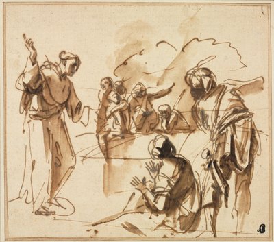 Głoszenie mnicha autorstwa Pier Francesco Mola