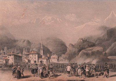 Biwak wojsk francuskich w Suzie, Piemont autorstwa Blaise Nicolas Le Sueur
