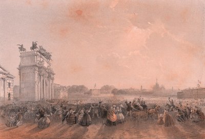 Wejście Vittorio Emanuele II i Napoleona II w Mediolanie, Lombardia autorstwa Blaise Nicolas Le Sueur