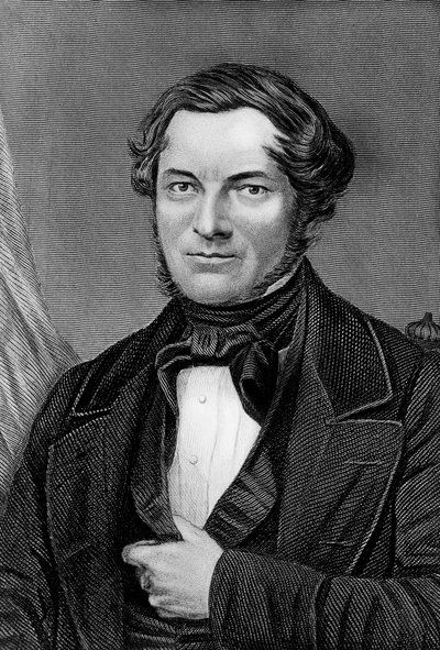 Portret Roberta Wilhelma Eberharda Bunsena (1811-1899), niemieckiego chemika i fizyka, grawer autorstwa Blaise Nicolas Le Sueur