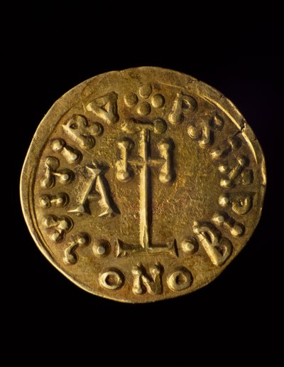 Solidus księcia Arechi, rewers, monety lombardzkie, VIII w. autorstwa Blaise Nicolas Le Sueur