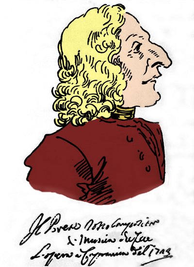 Antonio Vivaldi (1678-1741), Karykatura Pierre Leone Ghezzi (1674-1755) autorstwa Pier Leone Ghezzi