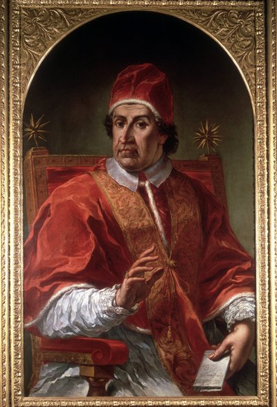 Portret Klemensa XI (1649 - 1721) autorstwa Pier Leone Ghezzi. Muzeum Rzymu. Rzym autorstwa Pier Leone Ghezzi