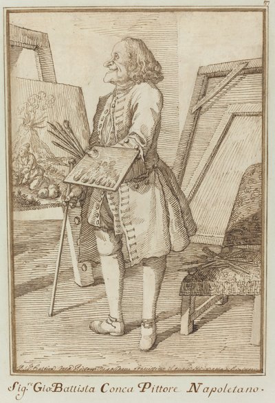 Signore Sebastiano Conca, malarz neapolitański (Signore Sebastiano Conca, malarz neapolitański) autorstwa Pier Leone Ghezzi