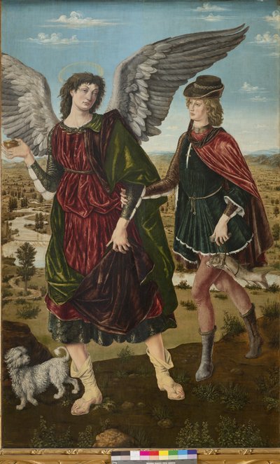 Archanioł Rafał i Tobiasz, 1465-70 autorstwa Piero del Pollaiolo