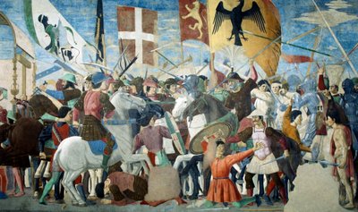 Fragment z Legendy o prawdziwym krzyżu ukazujący bitwę Herakliusza I z Bizancjum przeciwko Chosroesowi II, autorstwa Piero della Francesca autorstwa Piero della Francesca