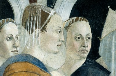 Fragment „Legendy o prawdziwym krzyżu” przedstawiający odkrycie i weryfikację prawdziwego krzyża przez Piero della Francesca autorstwa Piero della Francesca