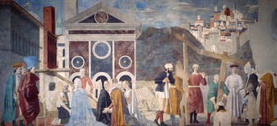 Fragment z Legendy o Prawdziwym Krzyżu pokazujący odkrycie i weryfikację Prawdziwego Krzyża przez Piero della Francesca autorstwa Piero della Francesca
