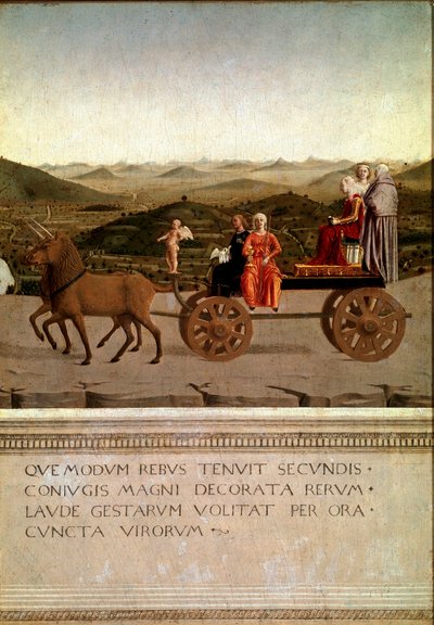Dyptyk triumfalny Federico da Montefeltro i Battisty Sforzy, detal (Tempera na drewnie autorstwa Piero della Francesca